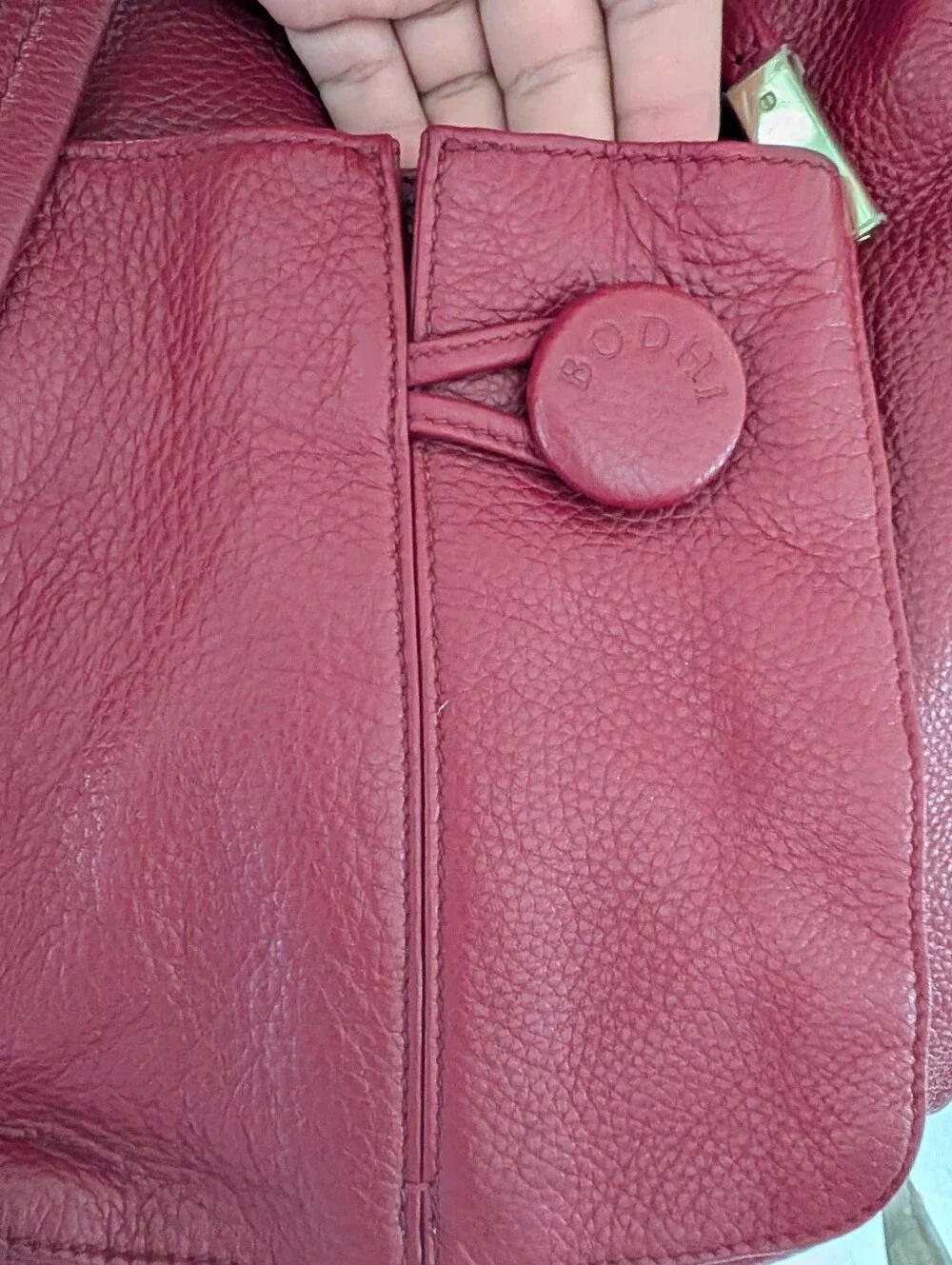 Bodhi Women's Red Leather Tote Bag